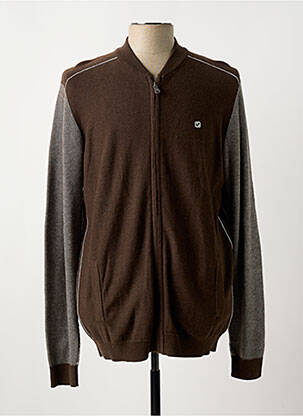 Gilet manches longues col v marron KAPORAL homme