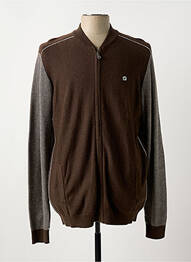 Gilet manches longues col v marron KAPORAL homme