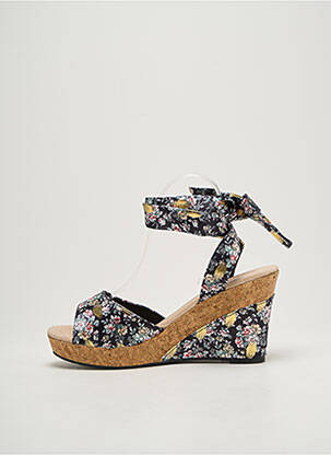 Sandales/nu pieds tissage satiné talon de 7 à 9cm noir LES P'TITES BOMBES femme