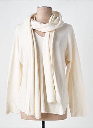 Pull coupe cintrée manches longues beige MARIE ILE DE RE femme