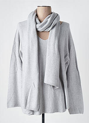 Pull coupe cintrée manches longues gris MARIE ILE DE RE femme