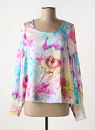 Blouse imprimé fleurs manches longues bleu RINASCIMENTO femme