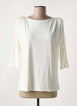 Top tissage crêpe manches 3/4 blanc BRUNA femme