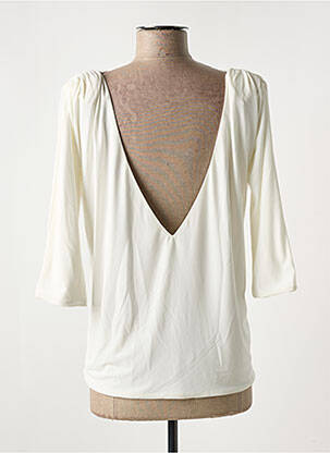 Top tissage crêpe manches 3/4 blanc BRUNA femme