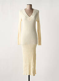 Robe pull col v manches longues beige RINASCIMENTO femme