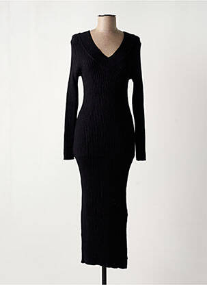 Robe pull col v manches longues noir RINASCIMENTO femme