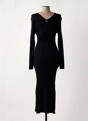 Robe pull col v manches longues noir RINASCIMENTO femme