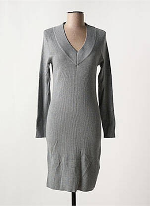 Robe pull col v manches longues gris B.YOUNG femme