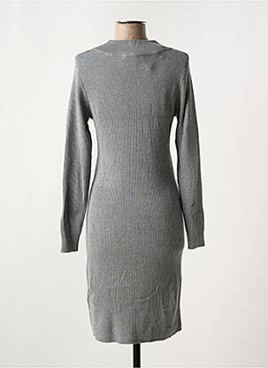 Robe pull col v manches longues gris B.YOUNG femme
