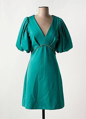 Robe courte fermeture zippée au dos manches courtes vert RINASCIMENTO femme