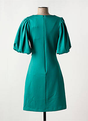 Robe courte fermeture zippée au dos manches courtes vert RINASCIMENTO femme