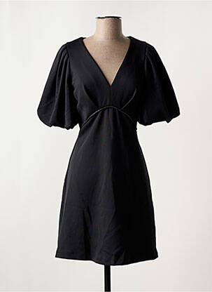 Robe courte fermeture zippée au dos manches courtes noir RINASCIMENTO femme