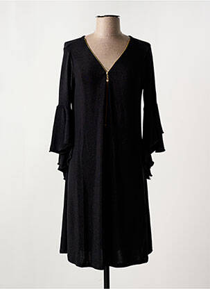 Robe courte manches 3/4 manches 3/4 noir JULIE D'ORLEAC femme