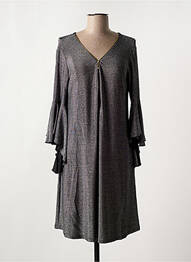 Robe courte manches 3/4 manches 3/4 argent JULIE D'ORLEAC femme
