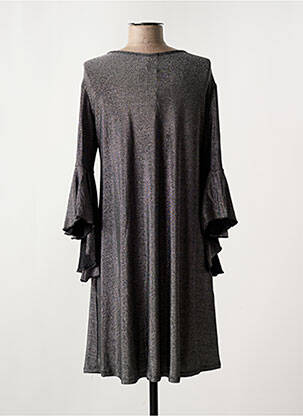 Robe courte manches 3/4 manches 3/4 argent JULIE D'ORLEAC femme