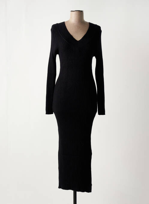 Robe pull col v manches longues noir RINASCIMENTO femme