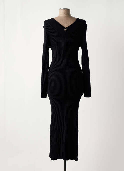 Robe pull col v manches longues noir RINASCIMENTO femme
