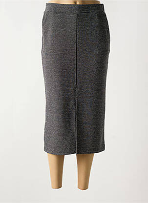 Jupe mi-longue stretch gris B.YOUNG femme