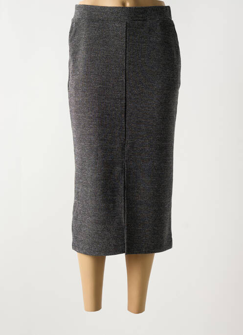 Jupe mi-longue coupe droite gris B.YOUNG femme
