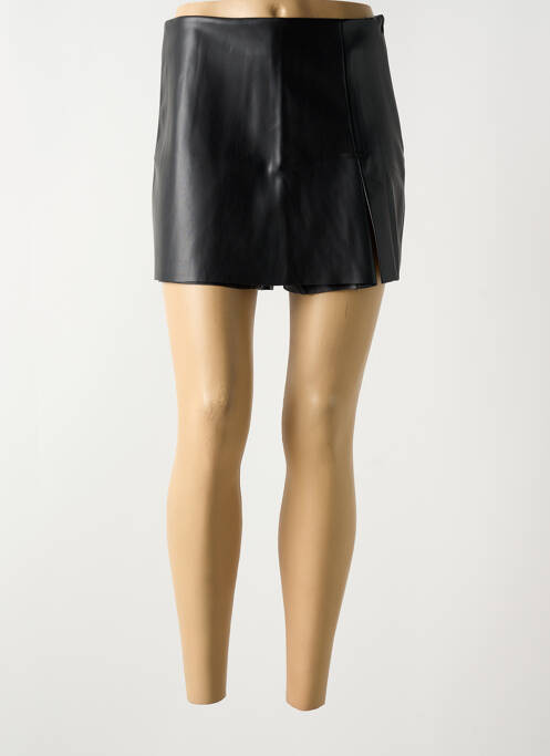 Jupe short tissage simili-cuir noir ORAIJE femme
