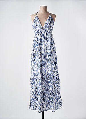 Robe longue imprimé fantaisie fines bretelles bleu SCOTCH & SODA femme