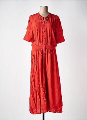 Robe longue manches courtes manches courtes orange SCOTCH & SODA femme
