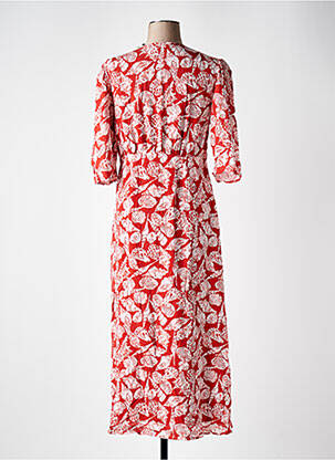 Robe longue coupe cintrée manches 3/4 orange SCOTCH & SODA femme