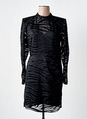 Robe mi-longue manches longues manches longues noir SCOTCH & SODA femme