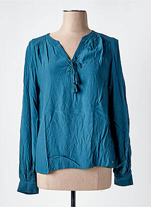 Blouse poignets boutonnés avec fente manches longues bleu SCOTCH & SODA femme