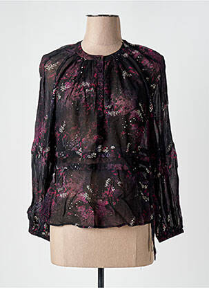 Blouse légère et transparente manches longues noir SCOTCH & SODA femme