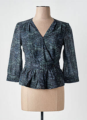 Chemisier coupe cintrée manches 3/4 vert SCOTCH & SODA femme