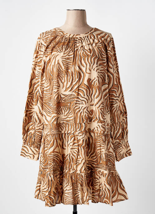 Robe mi-longue marron SCOTCH & SODA pour femme