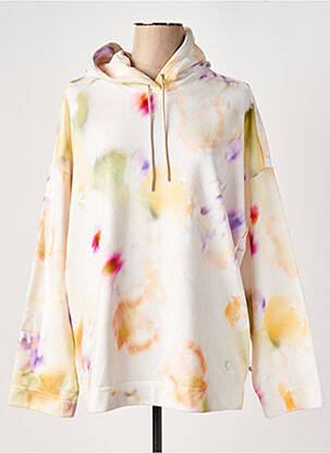 Sweat-shirt à capuche stretch manches longues blanc SCOTCH & SODA femme