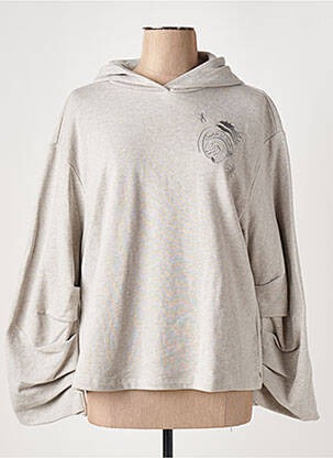 Sweat-shirt à capuche stretch manches longues gris SCOTCH & SODA femme