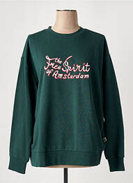 Sweat-shirt stretch manches longues vert SCOTCH & SODA femme