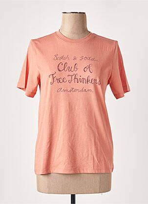 T-shirt imprimé fantaisie manches courtes rose SCOTCH & SODA femme