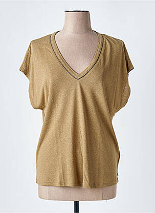 T-shirt col v manches courtes vert SCOTCH & SODA femme