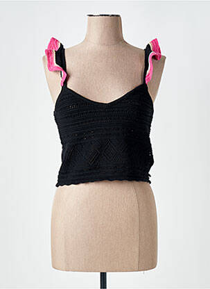 Pull coupe cintrée fines bretelles noir SCOTCH & SODA femme