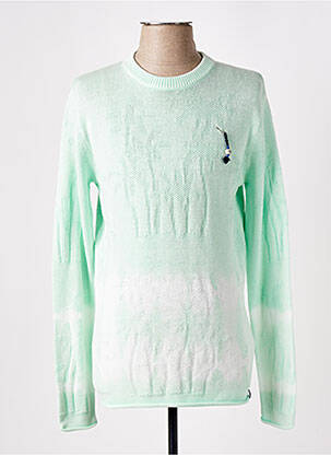 Pull maille souple et aérée manches longues vert SCOTCH & SODA homme