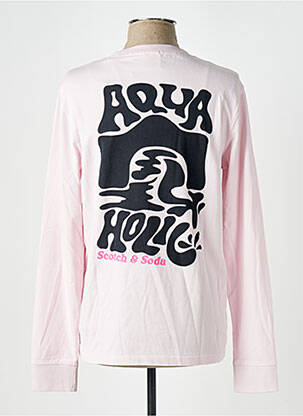 T-shirt stretch manches longues rose SCOTCH & SODA homme