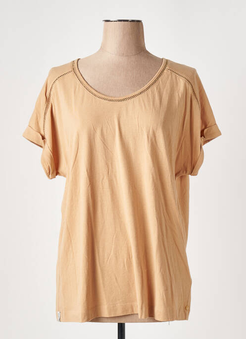 T-shirt coupe droite manches courtes beige SCOTCH & SODA femme