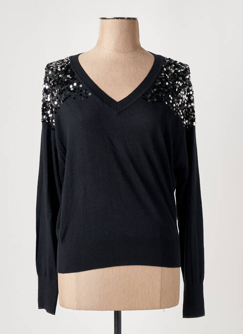 Pull col v manches longues noir SCOTCH & SODA femme