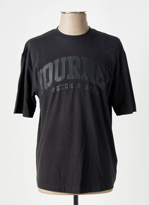 T-shirt noir SCOTCH & SODA pour homme