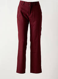 Pantalon chino fermeture zippée sous rabat avec crochet taille haute rouge SCOTCH & SODA femme