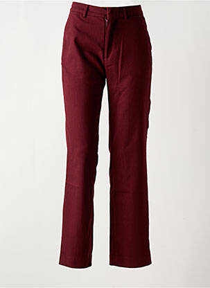 Pantalon chino taille à pinces taille haute rouge SCOTCH & SODA femme