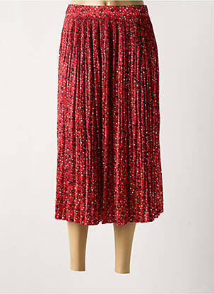 Jupe mi-longue fermeture zip latéral rouge SCOTCH & SODA femme