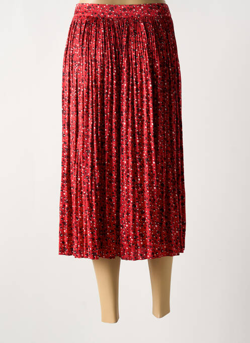 Jupe mi-longue fermeture zip latéral rouge SCOTCH & SODA femme