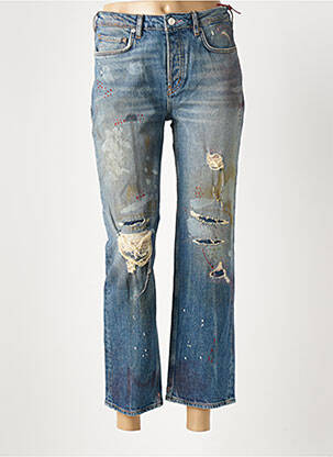 Jeans coupe slim effet usé délavé taille normale bleu SCOTCH & SODA femme