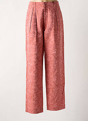 Pantalon large taille à pinces taille haute rose SCOTCH & SODA femme