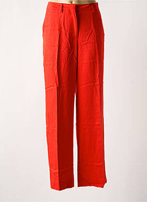 Pantalon flare fermeture zippée sous rabat avec crochet taille haute rouge SCOTCH & SODA femme